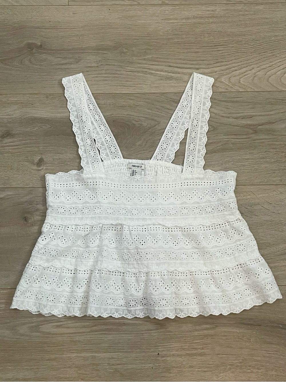 White Eyelet Lace Tank Top